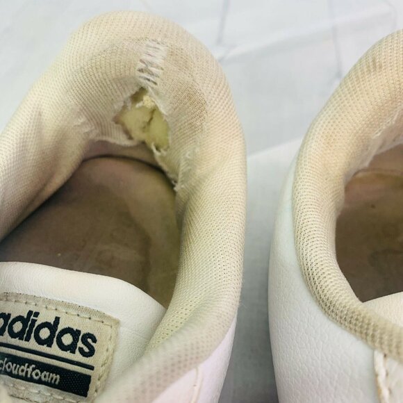 Adidas Cloudfoam Mens NEO AW4287 White Black Stripes Lace Up Tennis Shoe Sz 8 - Picture 5 of 10